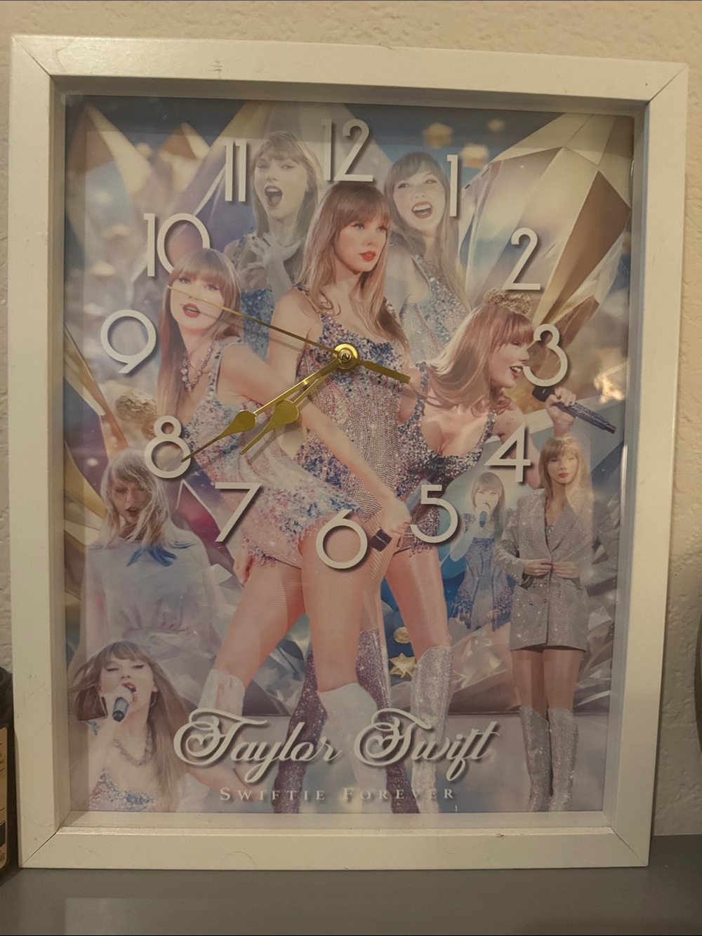 Taylor Swift White Framed Multi-Color Performance Collage Wall Clock